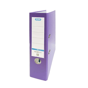 Elba Archivador Palanca Rado Top Folio - Lomo de 80mm - Forrado Exterior de Plastico - Interior de Papel - Color Lila