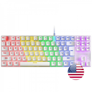Mars Gaming MK80 Teclado Gaming Mecanico - Compacto TKL - Iluminacion RGB - Teclas Imborrables - Switches Antipolvo - Multiplataforma - Anti-ghosting 