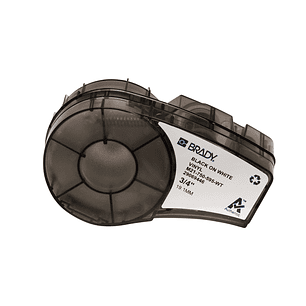 Brady M21-750-595-WT Cinta de Etiquetas Original Vinilo - Texto Negro sobre Fondo Blanco - Ancho 19,05mm x 4,88m