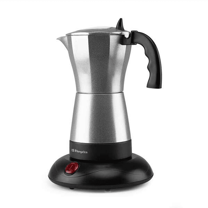 Orbegozo KFE 660 Cafetera Italiana Electrica Comparte Diversion con 6 Tazas de Cafe Caliente en Minutos Potencia 480W - Apagado Automatico - Tapadera  1