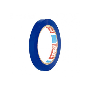 Tesa 60404 Cinta de Embalar Premium 12mm x 66 Metros - Fabricado en SPVC - Adhesivo de Caucho Natural - Color Azul