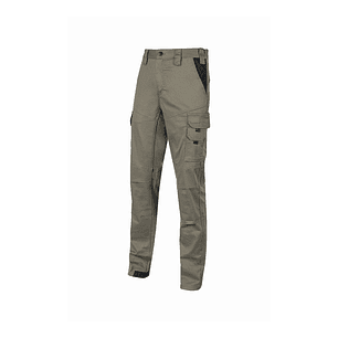 Upower Guapo Pantalones de Trabajo de Algodon Elastico - Talla 5XL - Multiples Bolsillos, Cierre Resistente, Cintura Elastica, Rodillas Preformadas, T