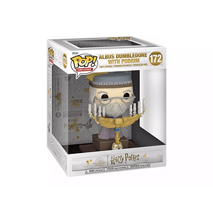 Funko Pop Deluxe Harry Potter Albus Dumbledore con Podium - Figura de Vinilo - Altura 12cm aprox.