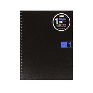 Miquel Rius Notebook1 Cuaderno de Espiral Formato A4 - 80 Hojas Microperforadas con 4 Taladros - Cuadricula 5x5 - Banda de las Hojas Azul - Cubiertas 