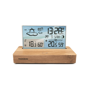 Thomson CT600 Estacion Meteorologica - Reloj Despertador - Color Madera/Blanco