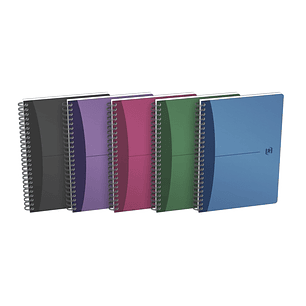 Oxford Office Urban Mix Cuaderno Espiral A5 Cuadricula 5x5mm 90 Hojas - Tapa de Plastico - Colores Surtidos