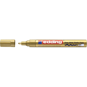 Edding 750 Rotulador Permanente - Punta Redonda - Trazo entre 2 y 4 mm. - Tinta Opaca - Secado Rapido - Color Oro