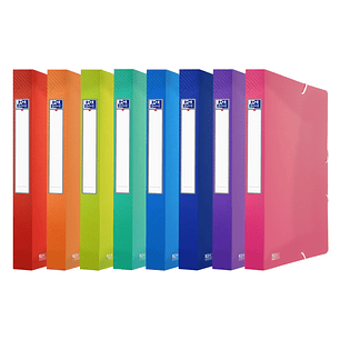 Oxford Urban A4 Carpeta de Proyectos - Tapa de Plastico Translucido - 3 Solapas Fijas - Lomo de 40mm - Colores Surtidos