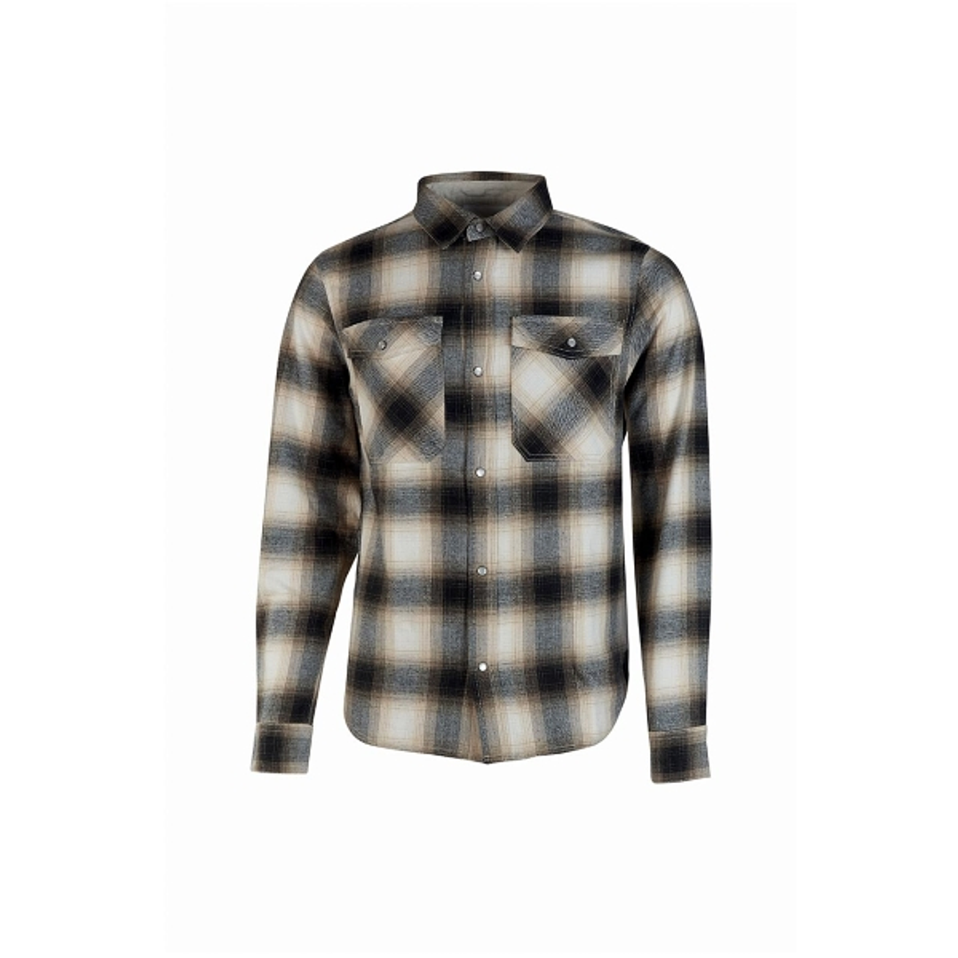 Upower Cedar Camisa de Trabajo Hombre - Talla M - Alto Rendimiento Termico, Franela Suave a Cuadros, Bolsillos con Botones Perlados, Proteccion DPI1,  1