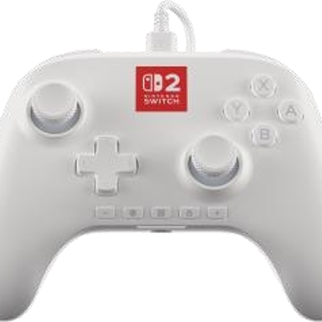 PowerA Lumectra Mando con Cable para Nintendo Switch 2 - Efecto Hall - Iluminacion RGB - Color Blanco 1