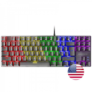 Mars Gaming MK80 Teclado Gaming Mecanico - TKL Compacto - Iluminacion RGB - Teclas Doble Inyeccion - Switches Antipolvo - Multiplataforma - US - Color