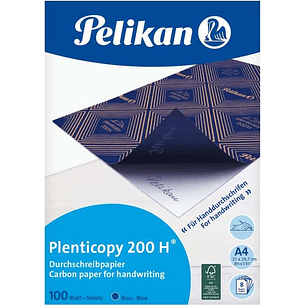 Pelikan Paquete de 100 Papel de Calcar Plenticopy 200H - Alta Calidad - Ideal para Copias Limpias - Resistente y Duradero - Color Azul