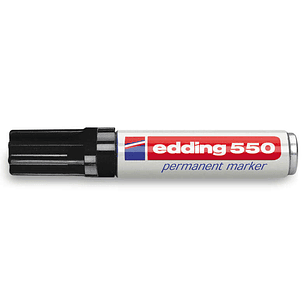 Edding 550 Rotulador Permanente - Punta Redonda - Trazo entre 3 y 4 mm. - Recargable - Secado Rapido - Color Negro