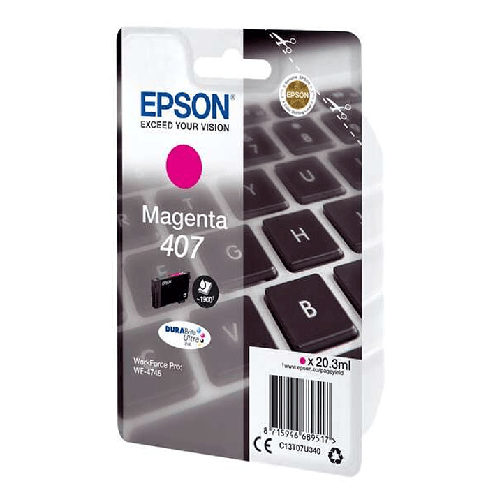 Epson 407 Magenta Cartucho de Tinta Original - C13T07U340 1