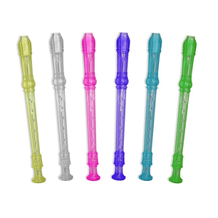Flauta Dulce Transparente de Colores - Fabricada en Plastico - Ideal para los mas Pequeños - 6 Colores Surtidos