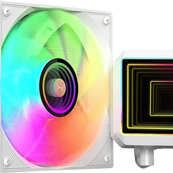 Mars Gaming ML-TWO120 Kit de Refrigeracion Liquida - Potencia 300W - Iluminacion ARGB Infinity Mirror - Bomba Opti-Chamber - Color Blanco 1