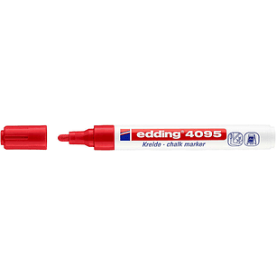 Edding 4095 Rotulador de Tiza Liquida - Punta Redonda - Trazo entre 2 y 3mm - Olor Neutro  - Color Rojo