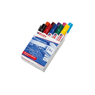 Edding 500 Pack de 10 Rotuladores Permanentes - Punta Biselada - Trazo entre 2 y 7mm - Recargable - Secado Instantaneo - Colores Surtidos