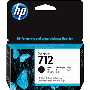 HP 712 Negro Cartucho de Tinta Original - 3ED70A