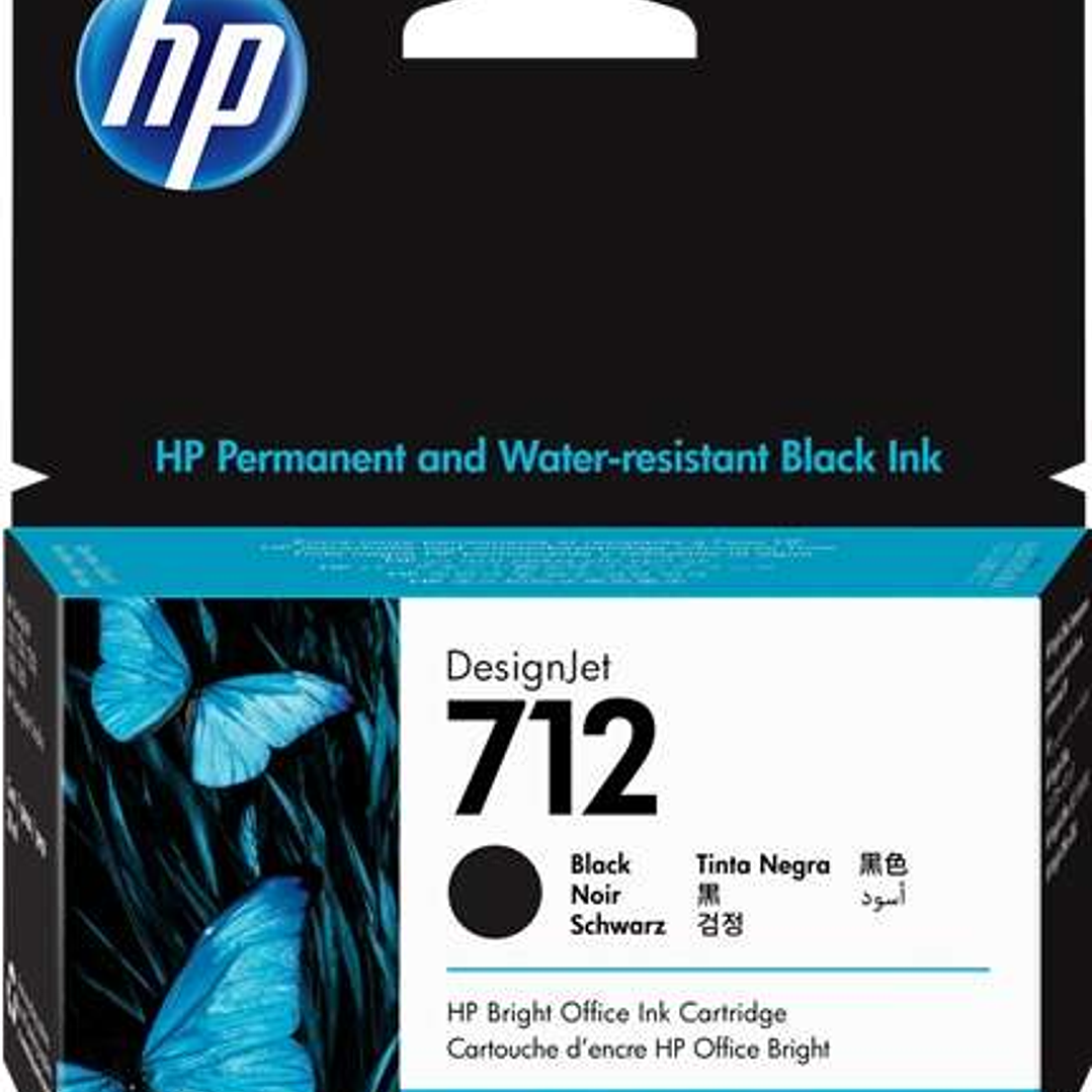 HP 712 Negro Cartucho de Tinta Original - 3ED70A 1