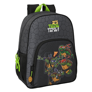 Safta Tortugas Ninja Mochila Infantil - Adaptable a Carro - Asa de Mano - Bolsillos Laterales - 33x42x14cm - Color Negro