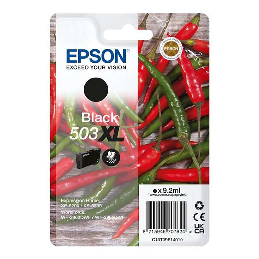Epson 503XL Negro Cartucho de Tinta Original - C13T09R14010 1