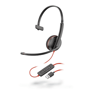 Plantronics/Poly Blackwire C3210 USB-A Auricular Monoaural con Microfono - Almohadilla Acolchada - Controles en Cable