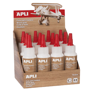 Apli Bote de Cola para Madera 80ml - Aplicador de Precision Incluido - Gran Poder de Adhesion - Transparente al Secar - Sin Disolventes