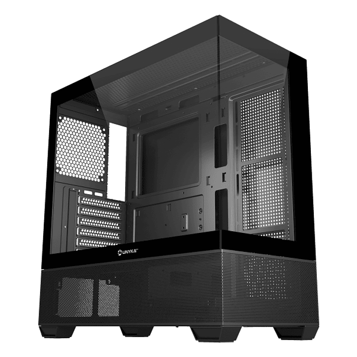 Unykach Revelat Black Caja ATX, Micro ATX, ITX - Frontal y Lateral de Vidrio Templado - 3.5