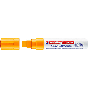 Edding 4090 Rotulador de Tiza Liquida - Punta Biselada - Trazo entre 4 y 15mm - Olor Neutro - Color Naranja Neon