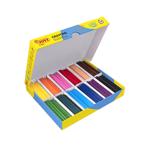 Jovi Large Easy Grip Caja de 300 Ceras Plasticas Hexagonales - Uso en Papel y Cartulina - No Manchan - No Ruedan - Ideal para Escuelas Infantiles - Co