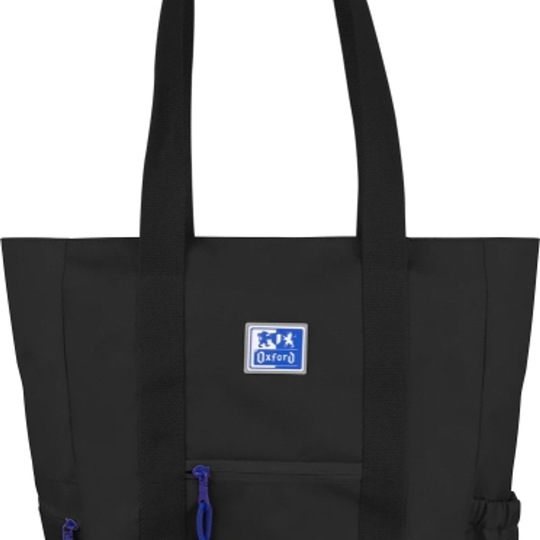 Oxford Tote B-Trendy Bolso de Mano - Bolsillo Frontal y Laterales - Compartimento para Portatil/Tablet - Cierre de Cremallera - Tamaño 34x31x12cm - Co 1