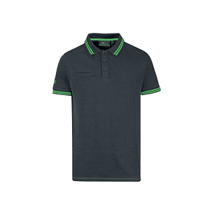 Upower Way Polo Hombre Manga Corta - Talla S - Algodon Stretch, Ajuste Slim Fit, Ribetes en Contraste, Cierre Tres Botones, Aberturas Laterales, Prote
