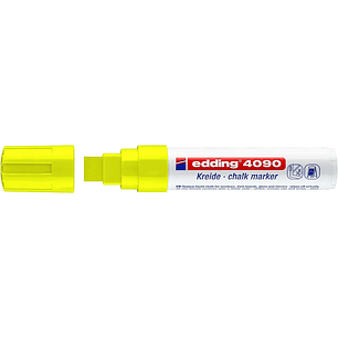 Edding 4090 Rotulador de Tiza Liquida - Punta Biselada - Trazo entre 4 y 15mm - Olor Neutro - Color Amarillo Neon