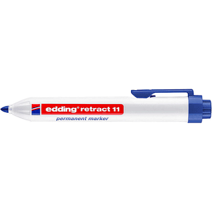 Edding Retract 11 Rotulador Permanente Retractil - Punta Redonda - Trazo entre 1.5 y 3mm - Recargable - Secado Rapido - Color Azul