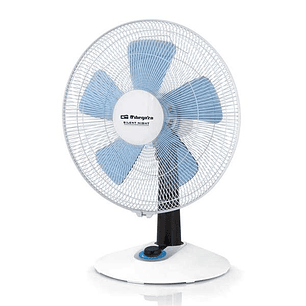 Orbegozo TF 0138 Ventilador de Sobremesa con Diseño Moderno y Seguro - Aspas de 35cm - 4 Velocidades - Funcion Oscilante - Control LED y Modo Silencio