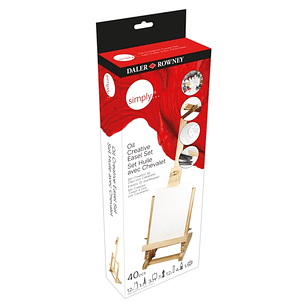 Daler Rowney Simply Creativo Pack de 40 Piezas - Pìntura al Oleo - Caballete - Colores Surtidos