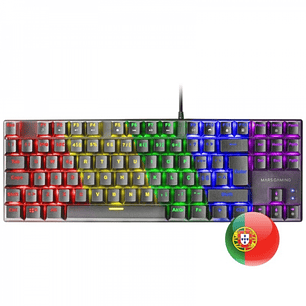 Mars Gaming MK80 Teclado Gaming Mecanico - TKL Compacto - Iluminacion RGB - Teclas Doble Inyeccion - Switches Antipolvo - Multiplataforma - Portugues 