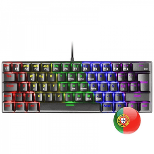 Mars Gaming MK60 Teclado Gaming Mecanico - Ultra-compacto 60% - Iluminacion RGB - Switches Antipolvo - Teclas Imborrables - Anti-ghosting Avanzado - M