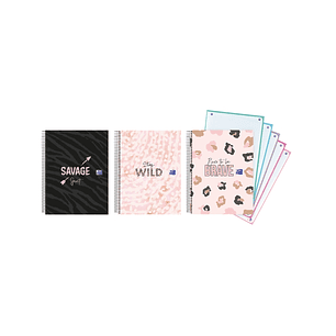 Oxford Animal Print A4+ Europeanbook 5 Tapa Extradura - 5x5 Cuadricula - 120 Hojas - 3 Modelos