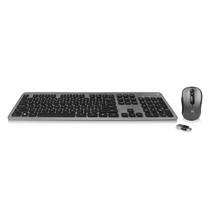 Ewent Pack Teclado + Raton Inalambrico para Oficina - Receptor USB-A 2.4Hz - 1600dpi - Disposicion Portuguesa QWERTY PT - Incluye Pilas AA/AAA - Tecla
