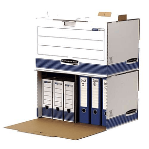 Fellowes Bankers Box Contenedor de Archivos - Acceso Frontal - Montaje Manual - Carton Reciclado Certificacion FSC