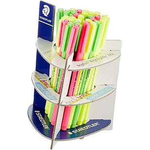 Staedtler Triplus Textsurfer 362 Expositor de 30 Marcadores Fluorescentes - Trazo 1 - 4mm Aprox - Tinta Base de Agua - Colores Surtidos