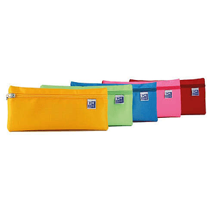 Oxford Kangoo Teens Estuche Plano Grande - Goma Elastica para unirlo al Cuaderno - Colores Surtidos