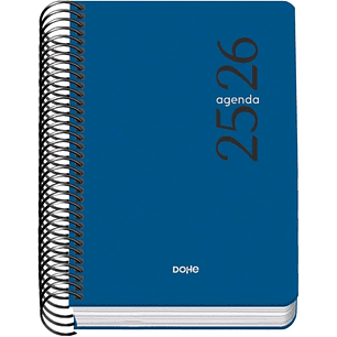 Dohe Esencial Agenda Escolar 25/26 Espiral A6 - Dia Pagina - Papel 70g/m2 - Cubierta en Polipropileno - Color Azul