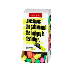 Faber-Castell TXTLNR Expositor con 60 Marcadores Fluorescentes - Punta Biselada - Trazo entre 1, 2 y 5 mm - Tinta con Base de Agua - Colores Neon Surt