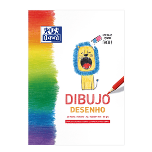 Oxford Dibujo Infantil/Ocio Bloc Encolado Dibujo A2 - Tapa Blanda/Contratapa Rigida - 20 Hojas - 90gr