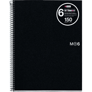 Miquel Rius Notebook6 Cuaderno de Espiral Formato A5 - 150 Hojas de 70gr Microperforadas con 2 Taladros - Cubiertas de Polipropileno - Cuadricula 5x5 
