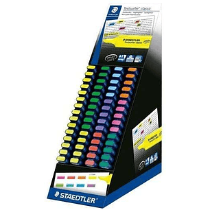 Staedtler Textsurfer Classic 364 Expositor de 60 Marcadores Fluorescentes - Punta Biselada 1 - 5 mm Aprox - Secado Rapido - Colores Surtidos