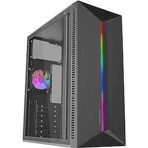 Mars Gaming MC-BLAZE Caja Torre ATX - Ventilador Trasero FRGB - Ventana Lateral de Cristal Templado - Tira Frontal LED - 7 Ranuras de Expansion - 370x